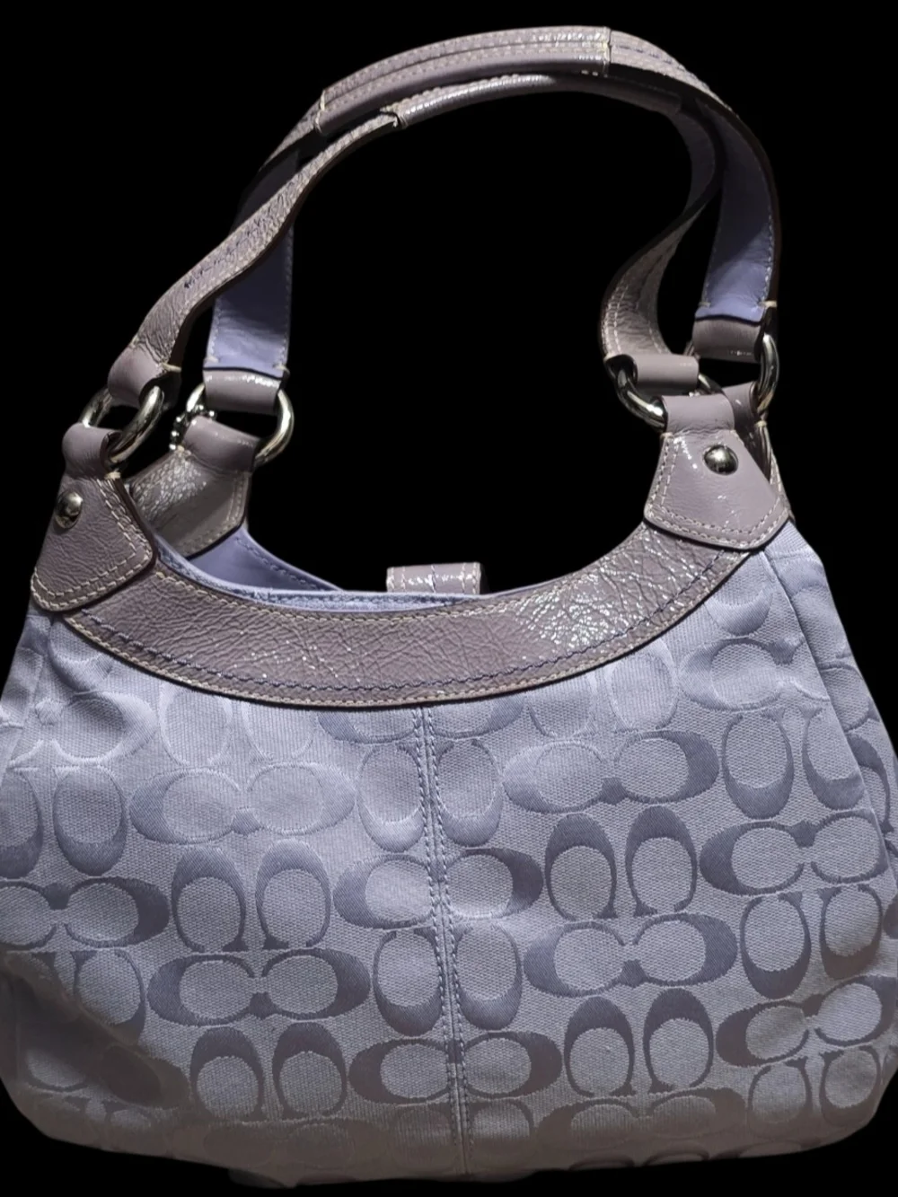 Coach Lavender Signature Jacquard Satchel and Wallet Set